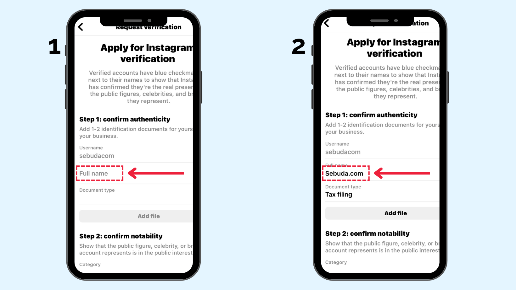 Confirm authenticity to get verified on Instagram