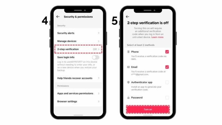 2.TikTok's two-step verification