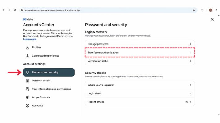 6.Enable Instagram 2FA