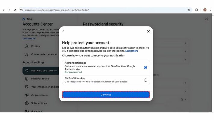 8.Enable Instagram 2FA