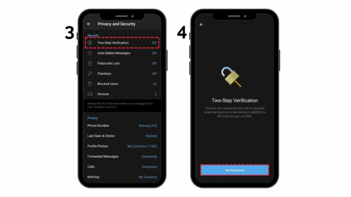 2.Enable Telegram two-step verification